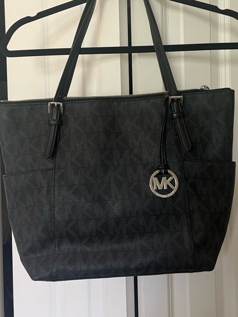 Michael Kors Black Signature MK Charm Tote